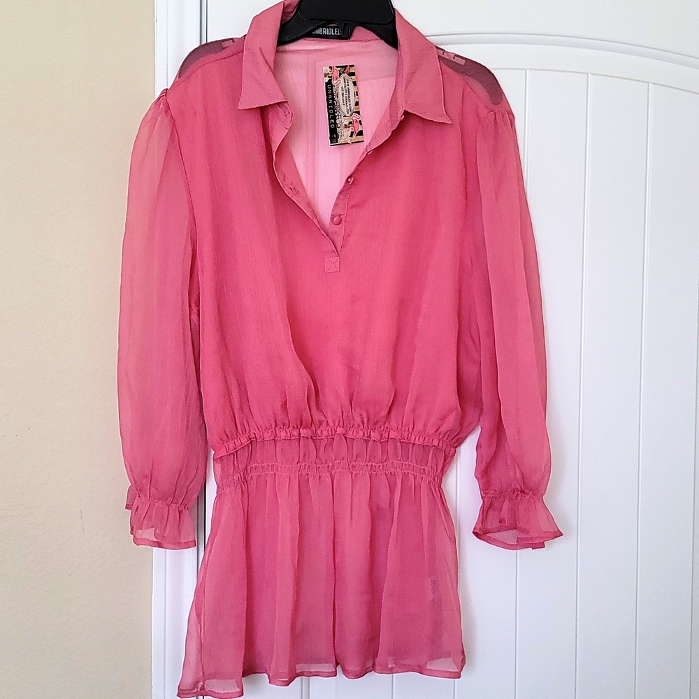 NWT Pink Sheer blouse